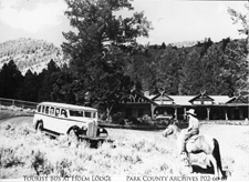 Historical image of tourist bus