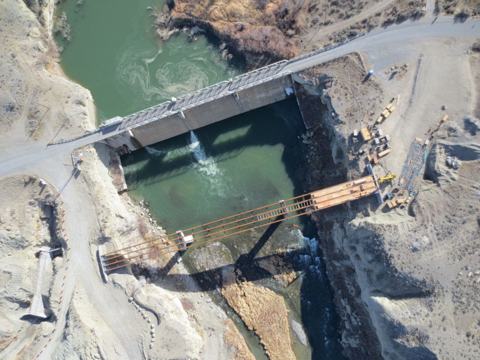 Drone photo of Willwood Dam Bridge 2
